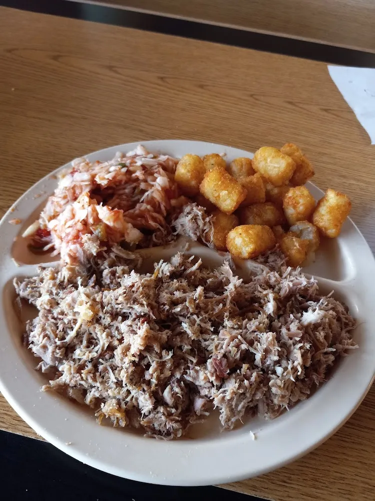 Pork Barbecue Potato Tots and Slaw